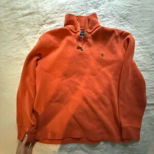Polo by Ralph Lauren Orange Quarter-Zip Fleece Pullover medium